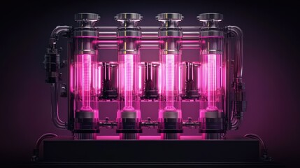 Obraz premium Smart production modules powered by AI and interconnected sensors.