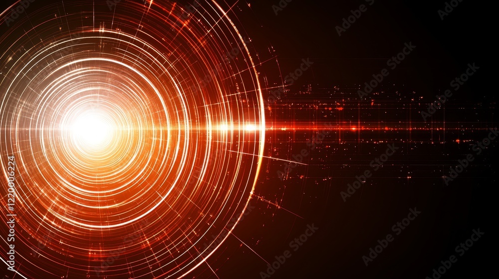 Poster abstract red circular data stream technology design