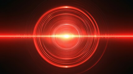 Abstract Red Circular Energy Wave Light Burst