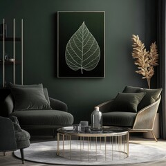 Elegant and Serene Living Room Decor with Minimalist Botanical Wall Art Display