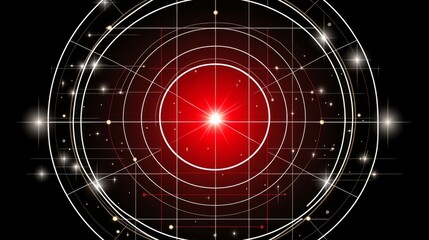 Abstract Red Cosmic Grid  Geometric Light Pattern