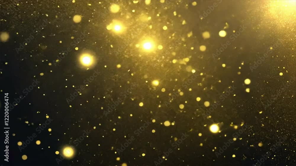 Poster golden bokeh lights shimmer against dark background, creating magical texture perfect for festive ce
