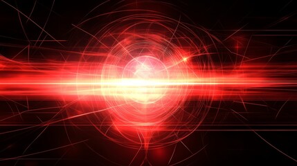 Obraz premium Abstract Red Energy Sphere Network System