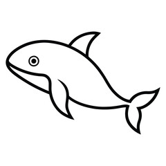 Whale Fish Icon Vector Creative Marine Life Illustrations for Design Projects