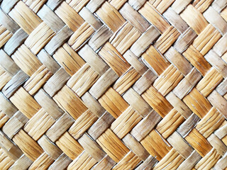 Traditional Thai style pattern nature background of brown handicraft weave texture wicker surface for furniture material