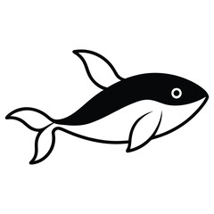 Whale Fish Icon Vector Creative Marine Life Illustrations for Design Projects