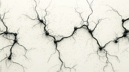 Fototapeta premium Neural network abstract art; white background; science design