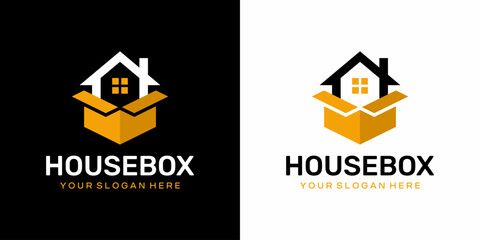 house vector logo in box
