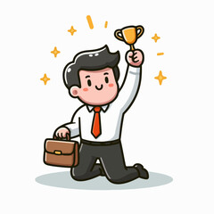vector illustration of successful person company boss