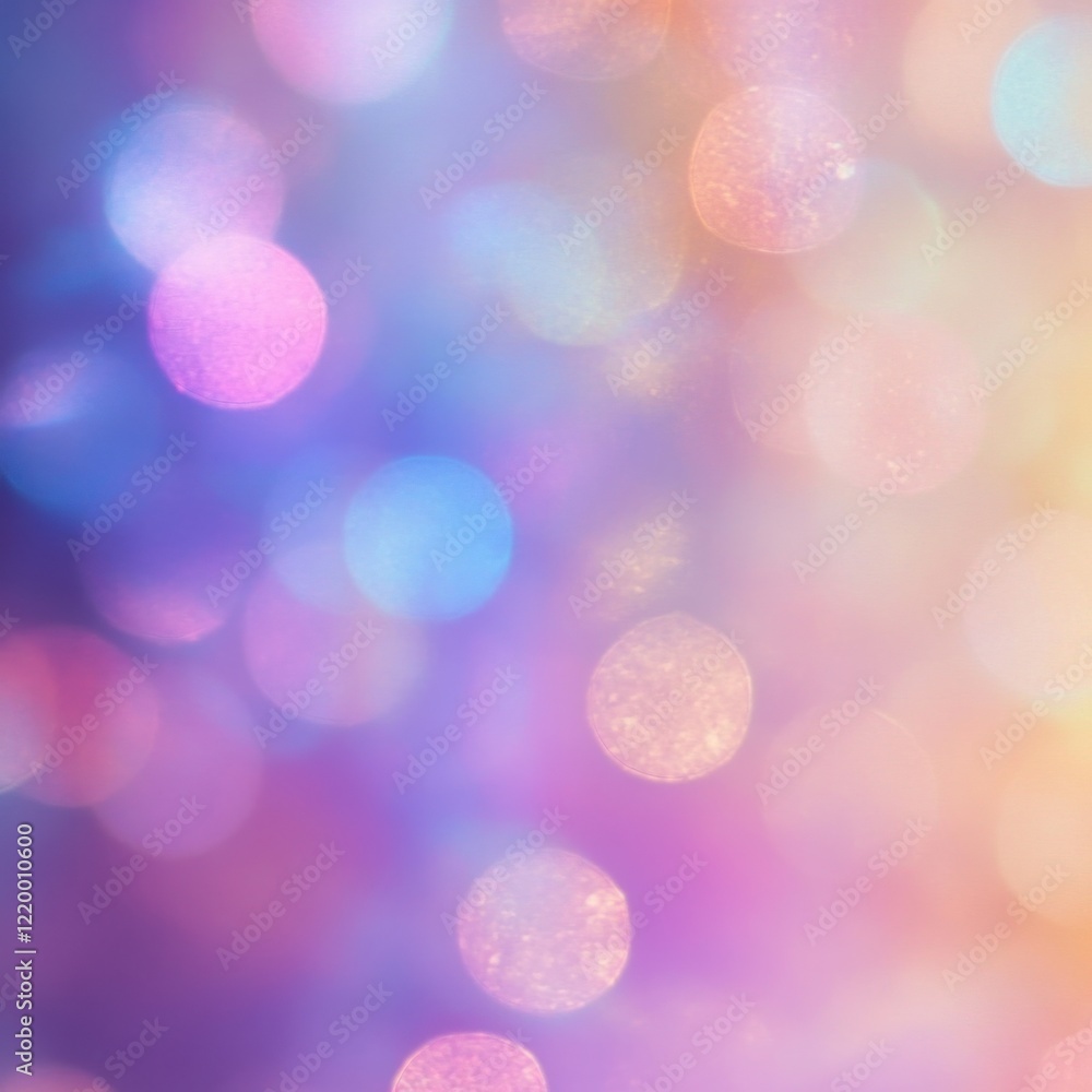 Poster captivating blurred bokeh lights in vibrant multicolored gradient evoking a serene and ethereal atmo