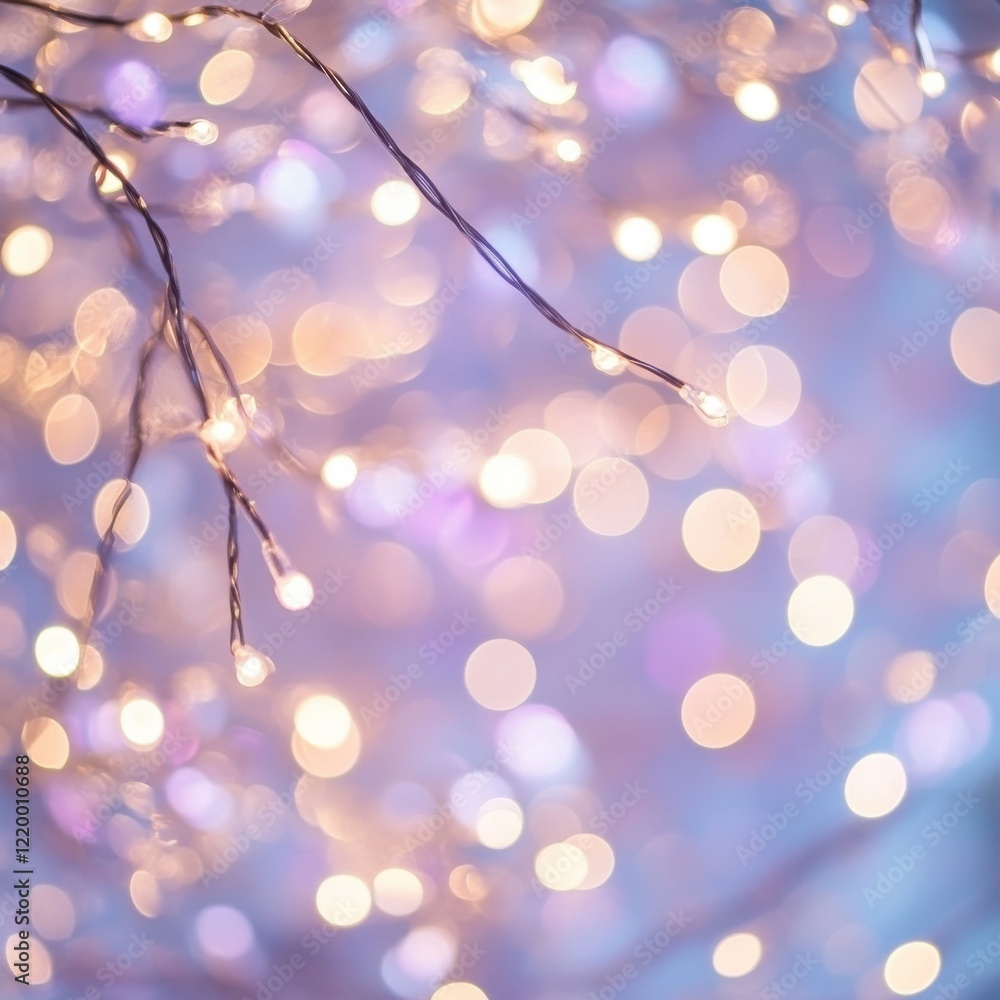 Poster shimmering orbs of luminous bokeh in hazy blurred abstract background