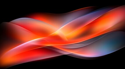 Abstract Red Orange Swirling Light Waves Design