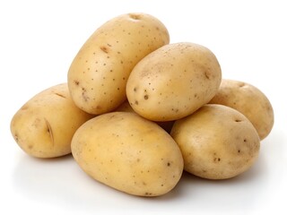 young fresh potatoes isolated on white