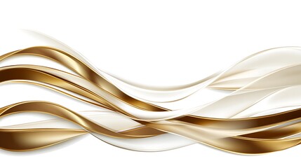 Obraz premium Elegant Golden and White Abstract Waves Design