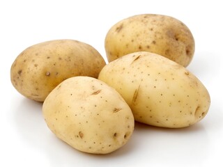 young fresh potatoes isolated on white