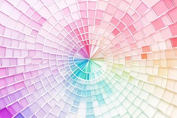 A vibrant, spiral pattern showcasing a gradient of pastel colors.
