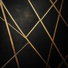 Elegant Abstract Geometric Metallic Golden Lines Intersecting Patterns on Dark Background