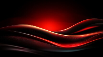 Abstract Red Wave Digital Art Design