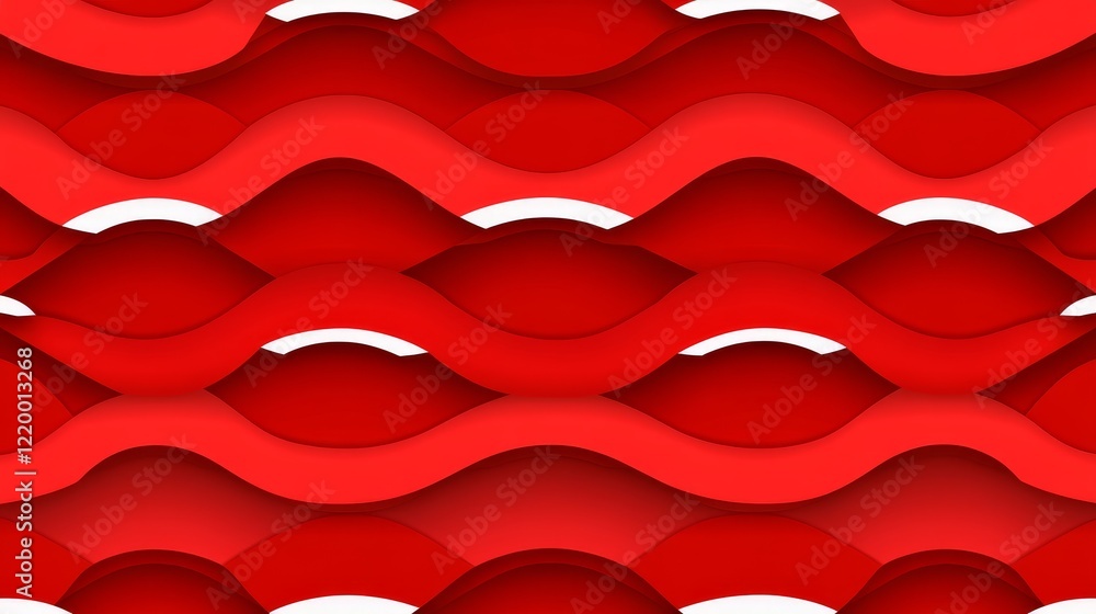 Poster abstract red wave pattern seamless design texture