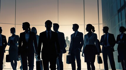 Silhouettes of businesspeople