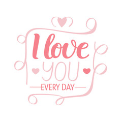 Love Themed Typography. Valentine's Day Hand Lettered Banner.