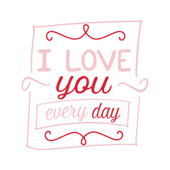 Love Themed Typography. Valentine's Day Hand Lettered Banner.