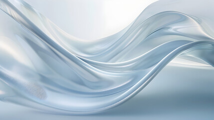 A smooth, flowing abstract design in light blue tones, evoking fluidity and tranquility.