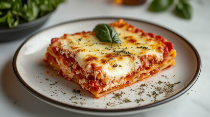A Delicious Slice of Lasagna, Ready to Serve