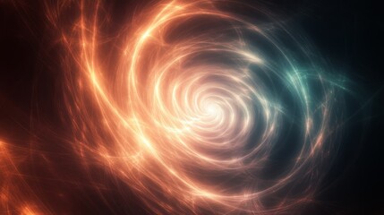 Abstract Swirling Energy Vortex of Light and Color