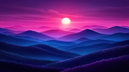Fototapeta premium Majestic Mountain Range at Sunrise with Photorealistic Smooth Gradients