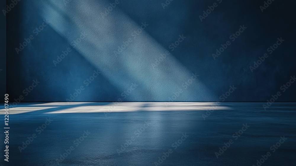 Poster modern minimalistic studio with product presentation podium and concrete floor