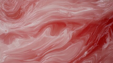 Abstract Swirling Red and White Fluid Art Design