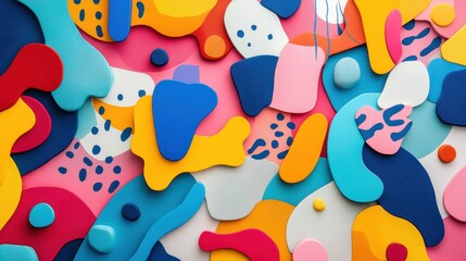 Abstract Colorful Shapes Design with Vivid Hues