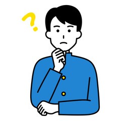 Obraz premium アイデアを考える男子学生