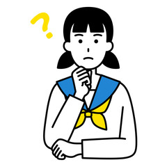 アイデアを考える女子学生