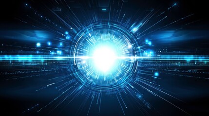 Fototapeta premium Futuristic Circuitry with Bright Light in 3D Style
