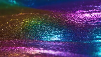 Fototapeta premium Bold neon colored abstract psychedelic new wave background Saturated trippy mint blue pink purple red metallic holographic texture Retro futuristic optimistic kawaii design