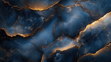 Fototapeta premium Blue and Gold Marble Texture with Luxury Veins for Elegant Interior Design and Architecture