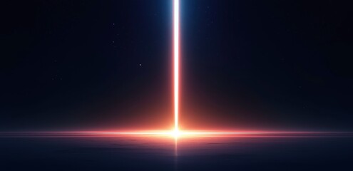 Cosmic Beam: A mesmerizing beam of light pierces through the vast darkness of space, emanating a brilliant glow that illuminates the surrounding void.