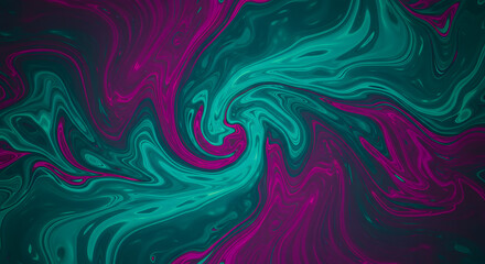 Obraz premium Abstract Teal and Purple Swirl Liquid Marble Texture Background