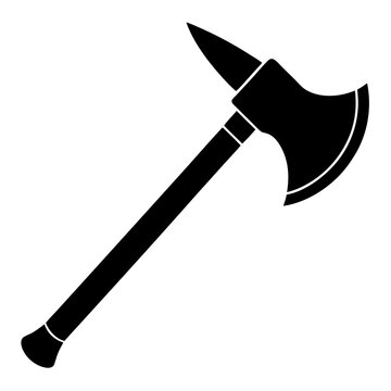 recommend clip art: Axe, iron axe silhouette vector icon illustration on white background.