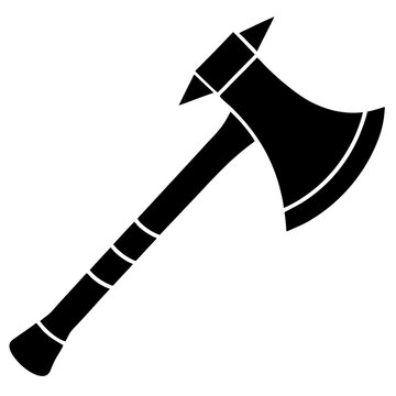 recommend clip art: Axe, iron axe silhouette vector icon illustration on white background.