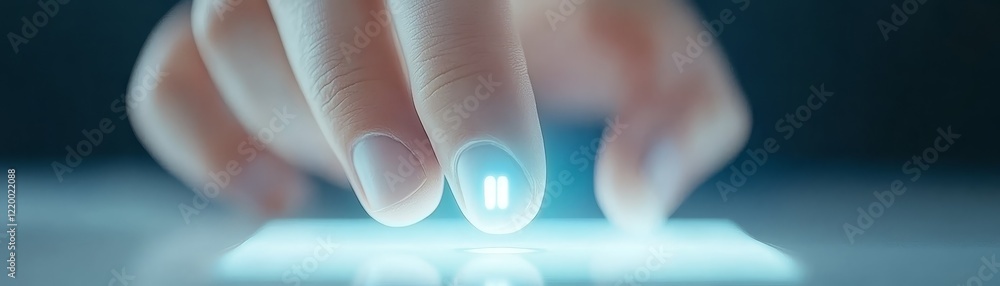 Aufkleber closeup of hand navigating on touchpad, precision and modern technology in humancomputer interaction