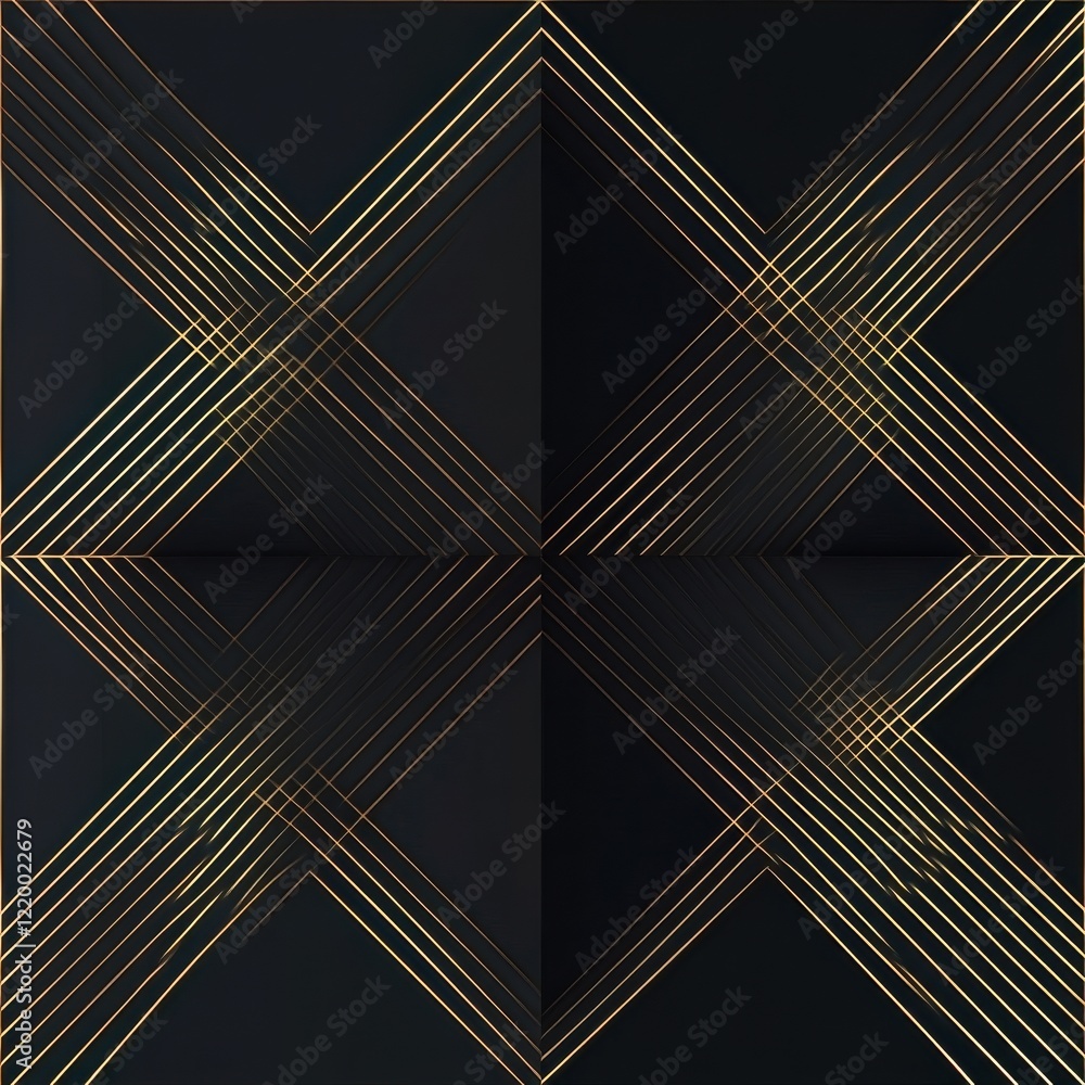 Aufkleber mesmerizing abstract geometric pattern in luxurious golden backdrop