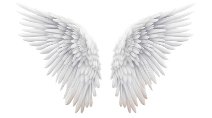 Obraz premium Majestic White Angel Wings on a transparent background