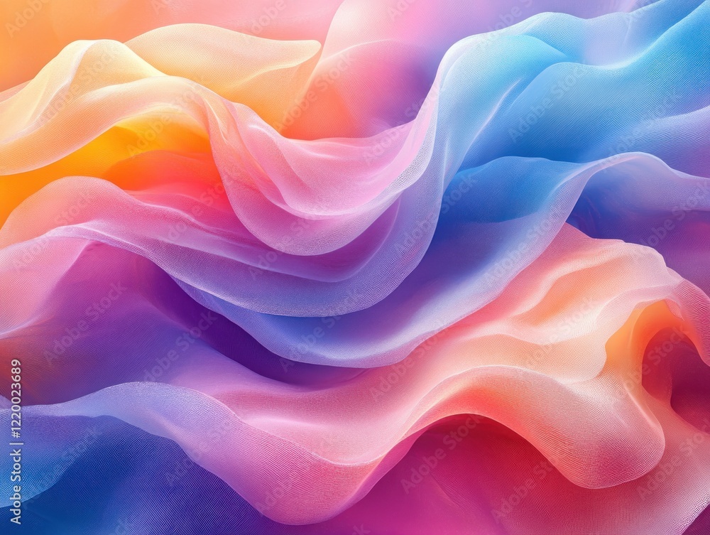Poster dynamic abstract background with fluid shapes and vibrant colors in modern digital art
