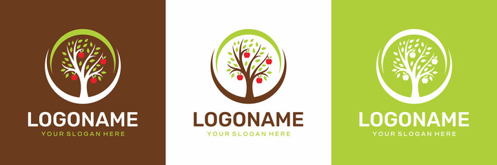 apple tree vector logo