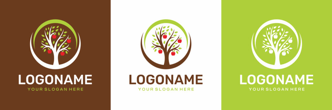 apple tree vector logo