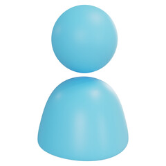 3d blue user icon