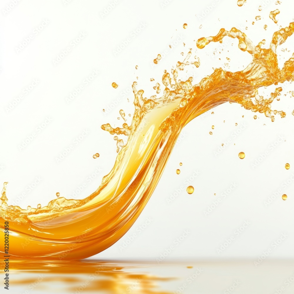 Poster powerful splash of orange juice creating dynamic wave motion